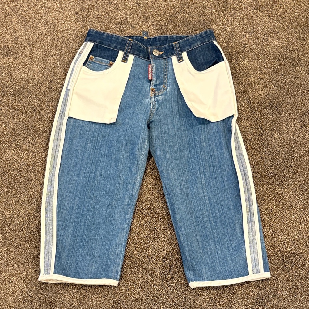 DSQUARED2 Blue and White Relaxed Men's Jeans